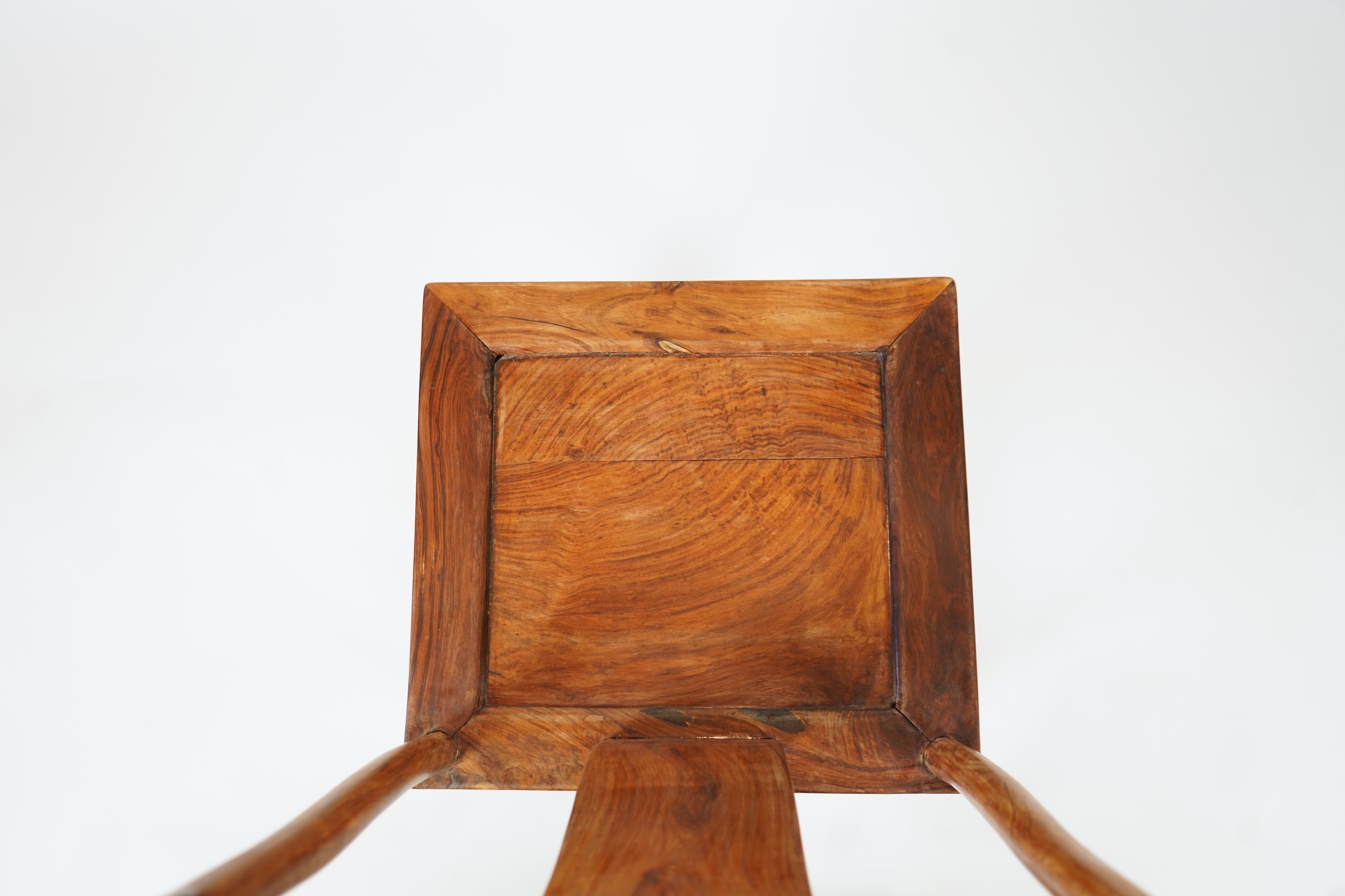 A Chinese huanghuali yoke-back side chair, denguayi, Qing dynasty